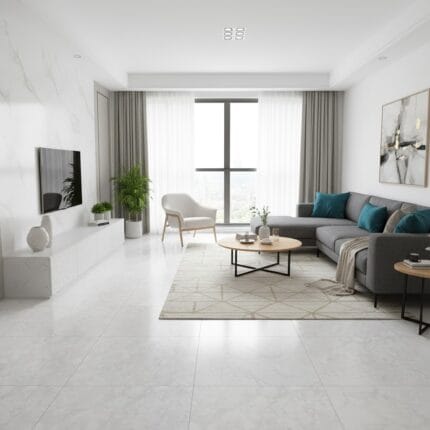 Piso Orion Gris 45x45 cm semi mate con puntos pronunciados, resistente para sala, baño, cocina,etc. De tráfico medio. Encuentralo en www.marketcemico.com