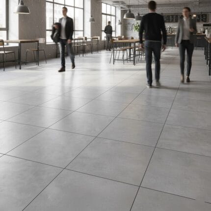 Piso Terre Gris 45x45 cm mate resistente para sala, baño, cocina, locales comerciales, etc. De tráfico alto. Encuentralo en www.marketcemico.com