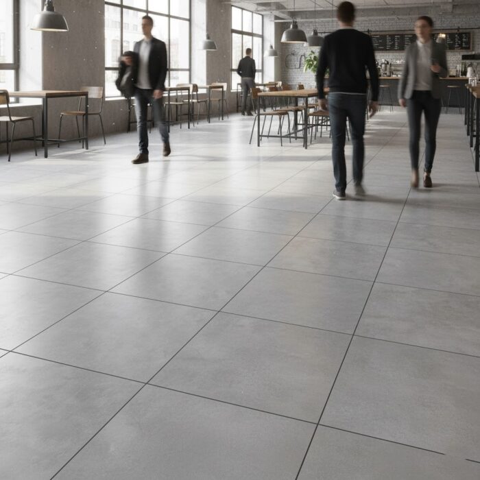 Piso Terre Gris 45x45 cm mate resistente para sala, baño, cocina, locales comerciales, etc. De tráfico alto. Encuentralo en www.marketcemico.com