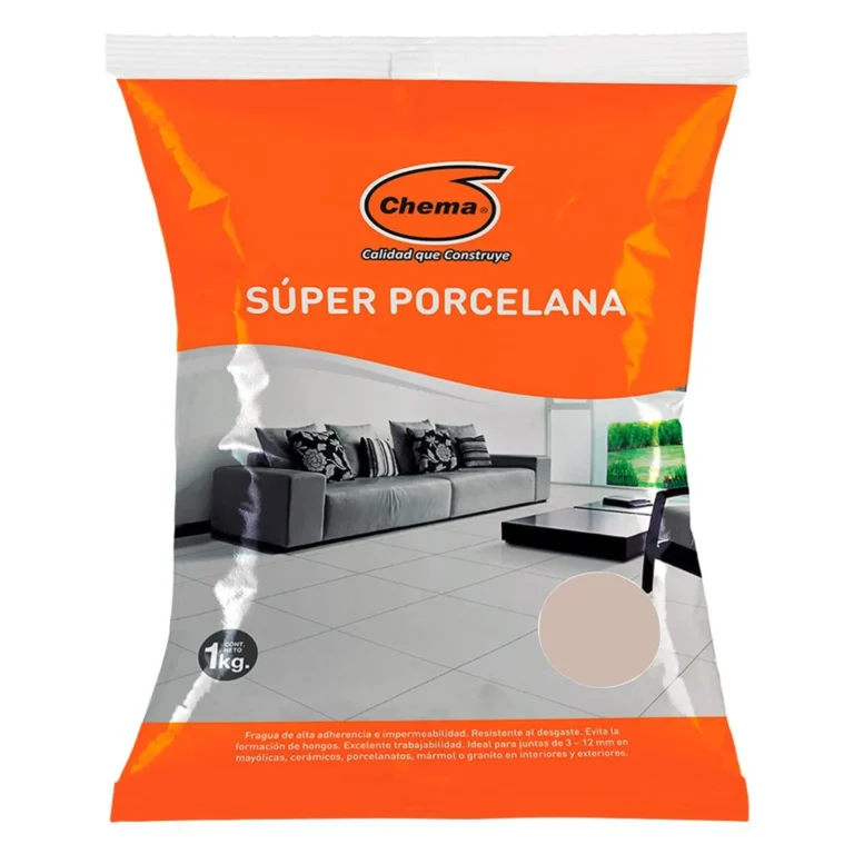 Fragua Súper Porcelana arena 1kg impermeable, duradera y fácil de aplicar. No se agrieta ni pierde color. Encuéntrala en www.marketceramico.com