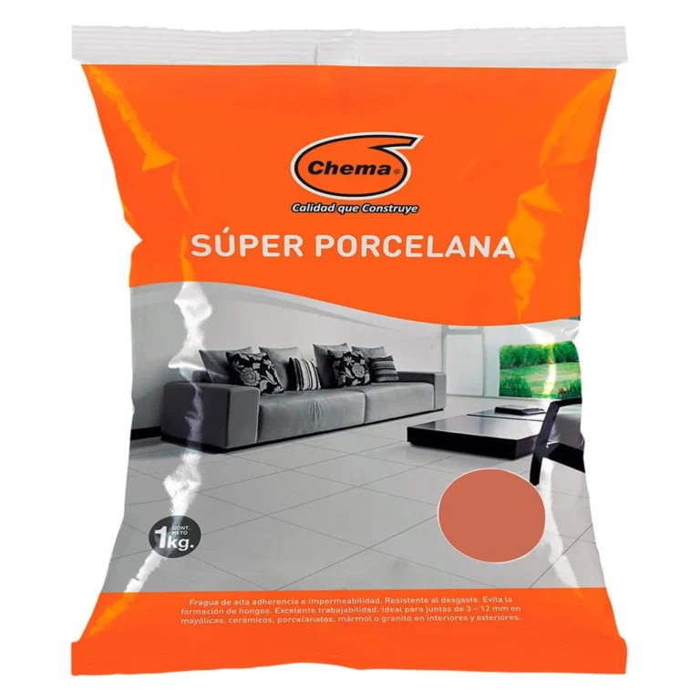 Fragua Súper Porcelana Crepúsculo 1kg impermeable, duradera y fácil de aplicar. No se agrieta ni pierde color. Encuéntrala en www.marketceramico.com