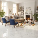 Cerámico FLORENCIA WHITE 60x60 cm color blanco con vetas negras, ideal para pisos y paredes modernas. Enciéntalo en www.marketceramico.com