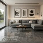 Porcelanato vitrificado torento gris 60x60 cm, ideal para salas, comedores y dormitorios. Enciéntalo en www.marketceramico.com