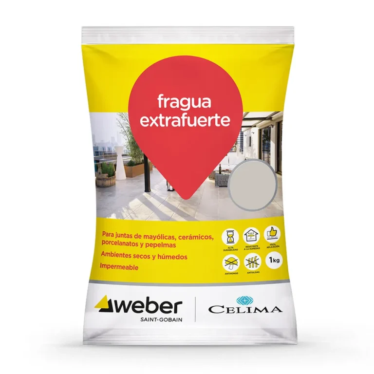 Fragua Premium gris 1kg Celima Weber. Impermeable, duradera y fácil de aplicar. No se agrieta ni pierde color. Encuéntrala en www.marketceramico.com