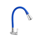Llave pico flexible Savona azul 1/2 para cocina, grifería premium con instalación a pared o mueble, doble función lluvia y aireado – Market Cerámico