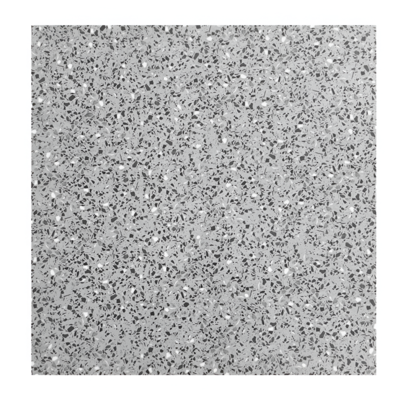 LPY66013 Porcelanato vitrificado tipo granito 60x60 cm con acabado brillante, diseño inspirado en mármol granítico de grano fino en tonos grises. Superficie elegante, resistente y de fácil mantenimiento, ideal para salas, comedores y mesones de cocina. Disponible en www.marketceramico.com