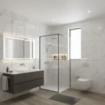 Porcelanato madera nogal 60x60 mate con microrelieve, 4 caras variadas, alto tránsito