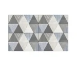 Mayólica Brisa Mix Azul 30x60 cm con diseño geométrico en tonos grises, blancos y azules, acabado mate para revestimiento de pared moderno y decorativo.