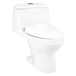 Inodoro one piece moderno Trébol Advance 2.0 blanco, ahorrador de agua con doble descarga, ideal para baños contemporáneos en Perú | Market Cerámico