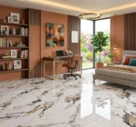 Porcelanato calacatta marrón 60x60 tipo mármol con vetas oscuras para pisos y paredes