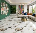 Porcelanato calacatta marrón 60x60 tipo mármol con vetas oscuras para pisos y paredes