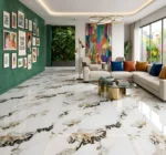 Porcelanato calacatta marrón 60x60 tipo mármol con vetas oscuras para pisos y paredes