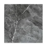 Porcelanato Vitri Emperador Grey 60x60 brillante vitrificado con diseño mármol gris oscuro y vetas elegantes de caras variadas