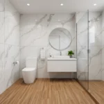 Porcelanato Tablón Wood Natural 20x100 cm mate con caras variadas, inspirado en la madera natural. Gres porcelánico de alto tránsito para pisos y paredes disponible en MARKET CERÁMICO.