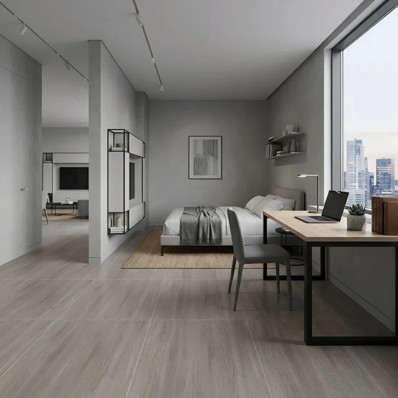 Piso de gres porcelánico Celima Cerezo Gris mate de 60x60 cm para interiores y exteriores